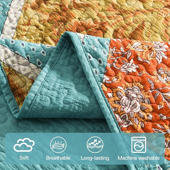 Twin Size Seersucker Quilt Set - Image 4