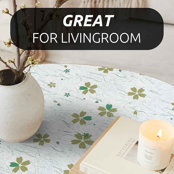 RAY STAR 12X120 Inch Shelf Liner for Kitchen Cabinets, Non-Adhesive Cabinet Liner Washable, PVC Drawer Liner for Dresser Non-Slip Bathroom (Green-Floral)(2 Roll)