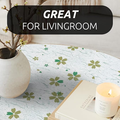 RAY STAR 12X120 Inch Shelf Liner for Kitchen Cabinets, Non-Adhesive Cabinet Liner Washable, PVC Drawer Liner for Dresser Non-Slip Bathroom (Green-Floral)(2 Roll)