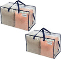 VENO 2 Pack Clear Extra Large Moving Bags & Storage Totes, Heavy Duty Organizer by Veno