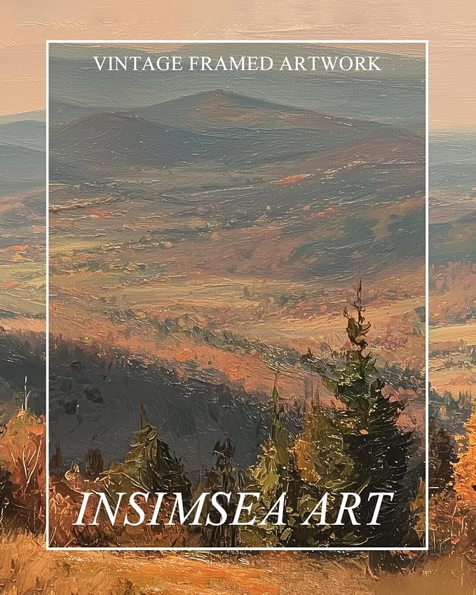 InSimSea Extra Large Framed Fall Wall Art, Autumn Mountains Forest, 20x40in | - Image 8
