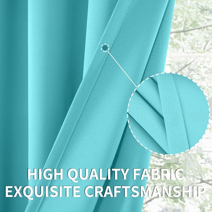 BGment Aqua Blackout Curtains 48 Inch Length - Image 6