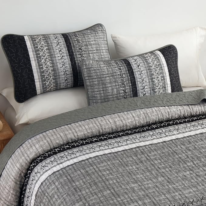 Cottolester Quilt King Size, All Seasons Microfiber Quilt Bedding Sets - Image 3