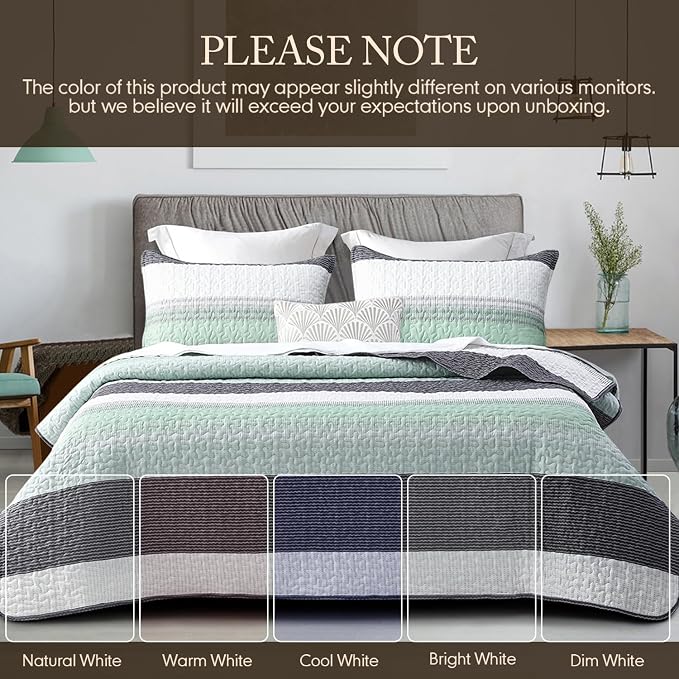 DURLENGEN Quilt Set Queen Size 3Pcs, Soft Microfiber Lightweight Bedspread - Image 5