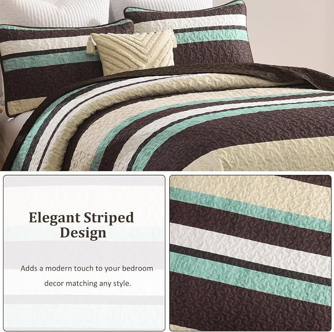 Dobuyly Queen Size Boho Quilt, Breathable All-Season, 3-Piece Fits Queen 96"x90" - Image 8