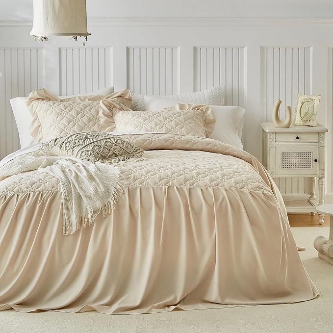 Ruffle Skirt Bedspread Set Flower Style - Image 5