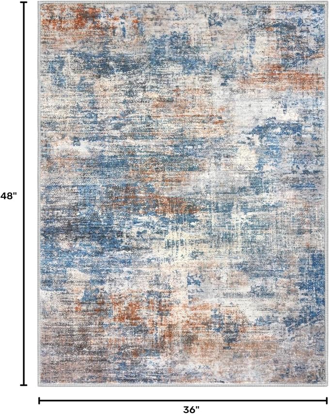 Abstract Area Rug 3x4 Ft Washable Rugs - Image 2