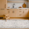 Washable 8ft Long Runners for Hallways, 2x8 Light Gray & Sage Kitchen Runner Rug by HazoHaus