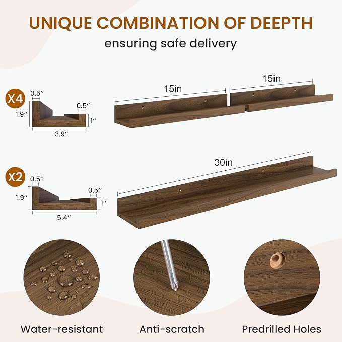 Picture Ledge Shelf, Floating Shelves - Image 3