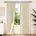 Etherealveil Beige Pinch Pleated Blackout Curtains 2 Panels 52"x96" | Back Tabs by Etherealveil