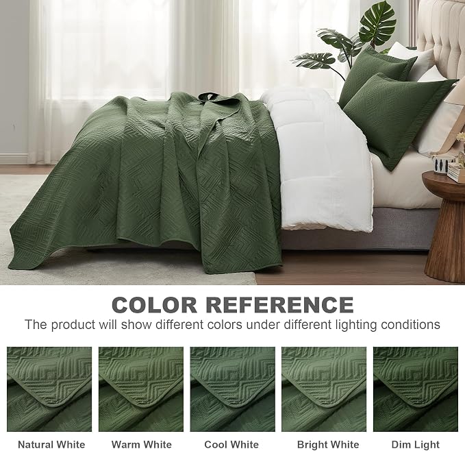 Hansleep Olive Green Quilt Twin Size - Image 6