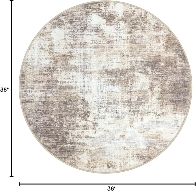 Round Area Rug 3 Ft Circle Entryway Rugs Round Washable Door Mat Indoor Entrance - Image 2