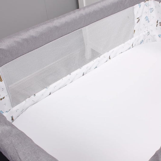 Belsden Pack of 3 Fitted Bassinet Sheet Set, Flexible Fit Various Bassinet, Adapts to Oval, Hourglasss and Rectangle Shaped Bassinet Pads, Cloudy Soft Washable Material, White & Grey & Light Grey