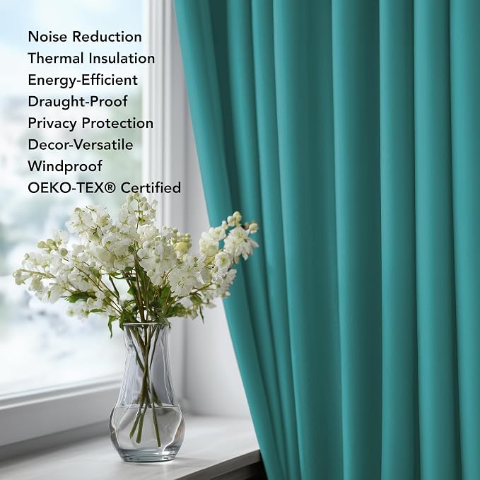 Deconovo Blackout Curtains for Bedroom, Living Room Curtains 54 Inches Long | - Image 4