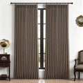 Natural Linen Dark Brown 92 Inch Curtains 2 Panels Set by PleatedDrapes