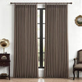 Dark Flax 100% Blackout Curtains 90 Inches Long by PleatedDrapes