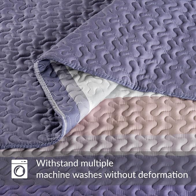 Whale Flotilla Reversible Purple Print Quilt Queen Size - Image 6