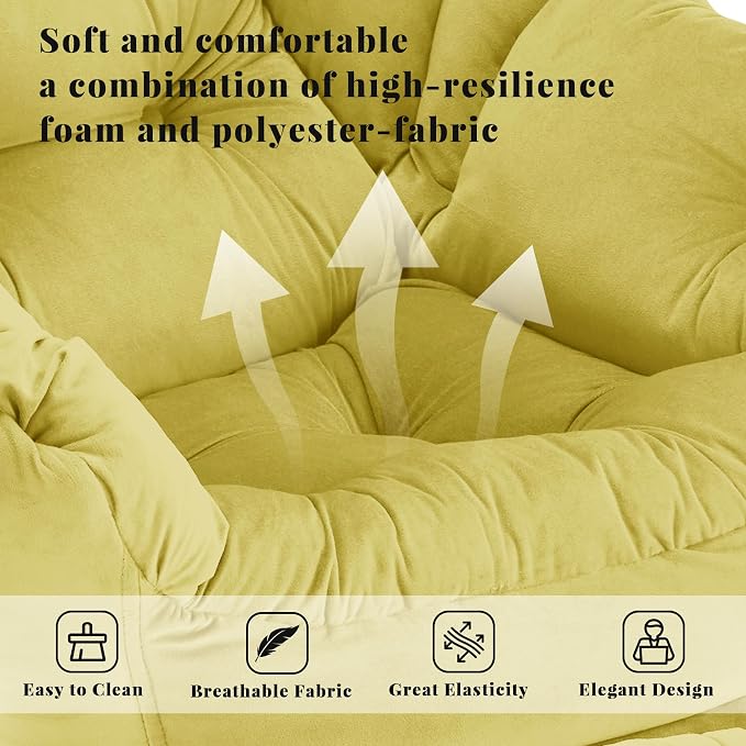 Lazy Chair with Ottoman, Comfy Reading Chair, Lounge Chair - Image 7