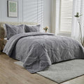Kingnex Oversized King Bedspreads 128x120 Ultrasonic Quilted Grey | Extra Wide by Kingnex