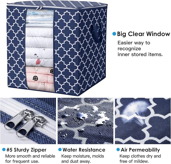 Storage Bags 4 Pack 100L Clothes Organization and Storage Containers | Large - Image 3