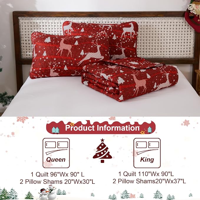Dinjoy Christmas Quilt King Size - Image 4
