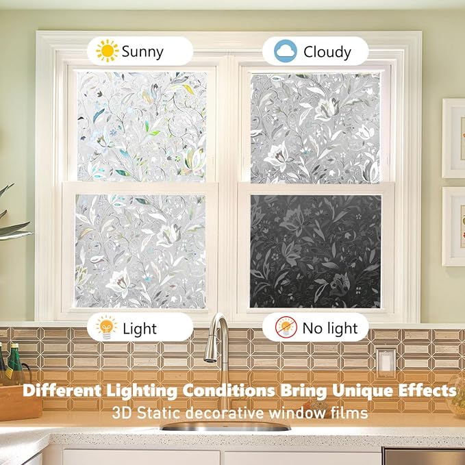 Kromapolis Privacy Window Film, Stained Glass Decorative, 35.4″ x 118.1″ | - Image 7