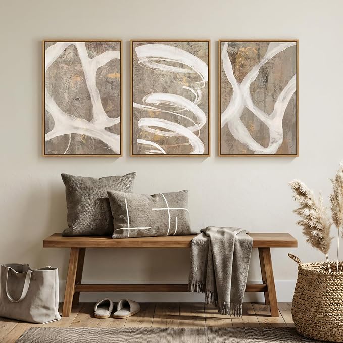 Framed Neutral Abstract Wall Art - Image 5
