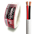 NATIONAL Wire&Cable - 12/2 Audiophile Speaker Wire (200 Feet) 12AWG Gauge - Made in USA - in Wall Audio Speaker Wire Cable/CL Rated/ETL Listed / 2 Conductors - OFC Oxygen-Free Copper, White 200ft