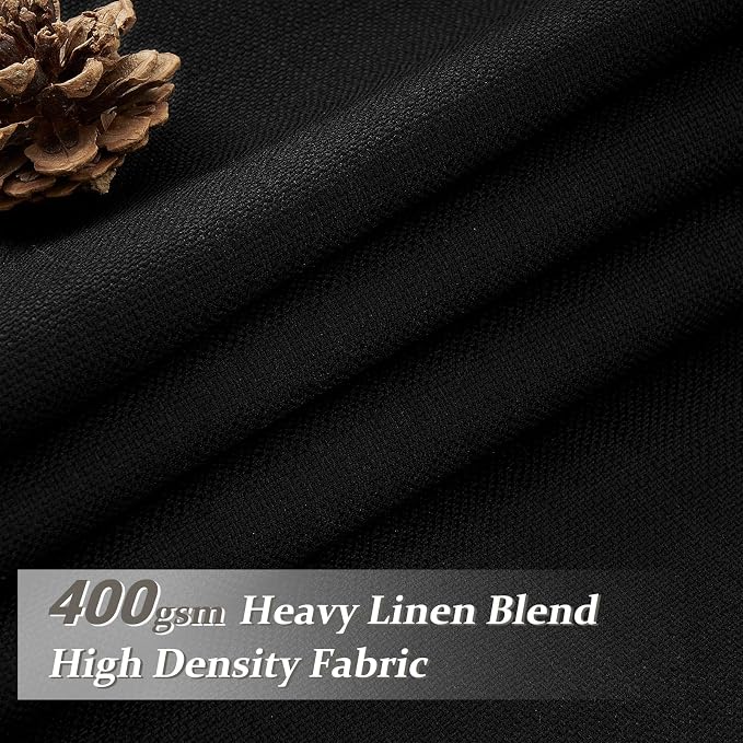 Pleat Linen Blend 100% Blackout Curtains - Image 2