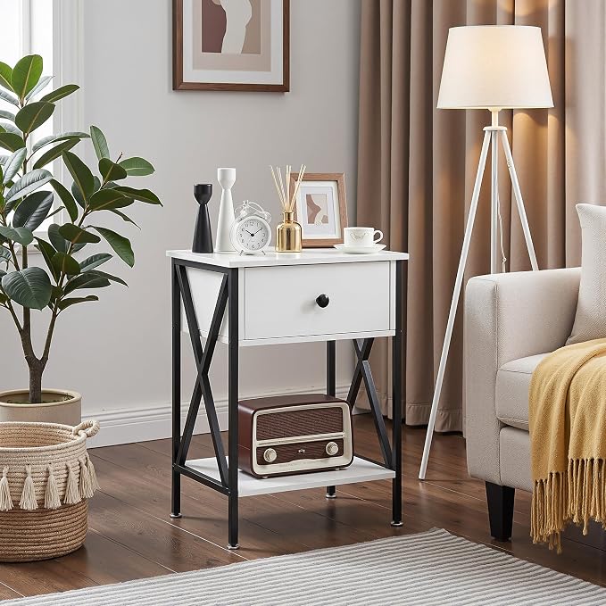 VECELO Nightstand, Modern Bedside End Table, Night Stand - Image 6