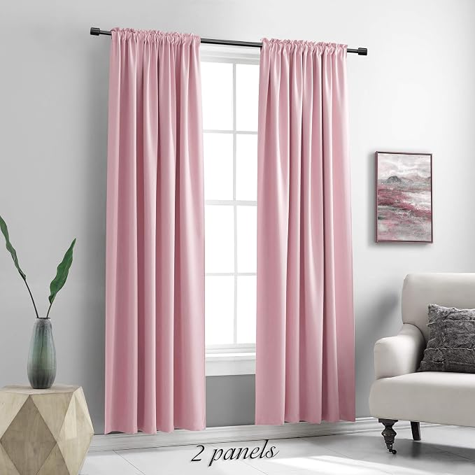 Pink Blackout Drapes for Girls Room - Image 2