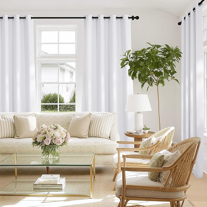 NICETOWN White Blackout Curtains 84 inches Long, Grommet 100% Blackout Window - Image 2