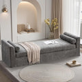 88.6" Extra Large End of Bed Sofa Gray, Chenille Oversized Chaise Lounge Bench by Unknown