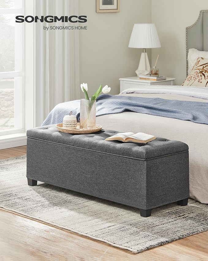 SONGMICS Storage Ottoman Bench, Foot Rest - Image 4