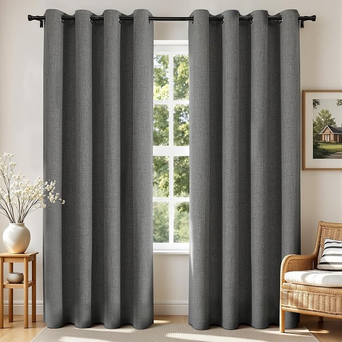 Joydeco Blackout Curtains 90 Inches Long 2 Panels Burg, Room Darkening Curtains by JOYDECO