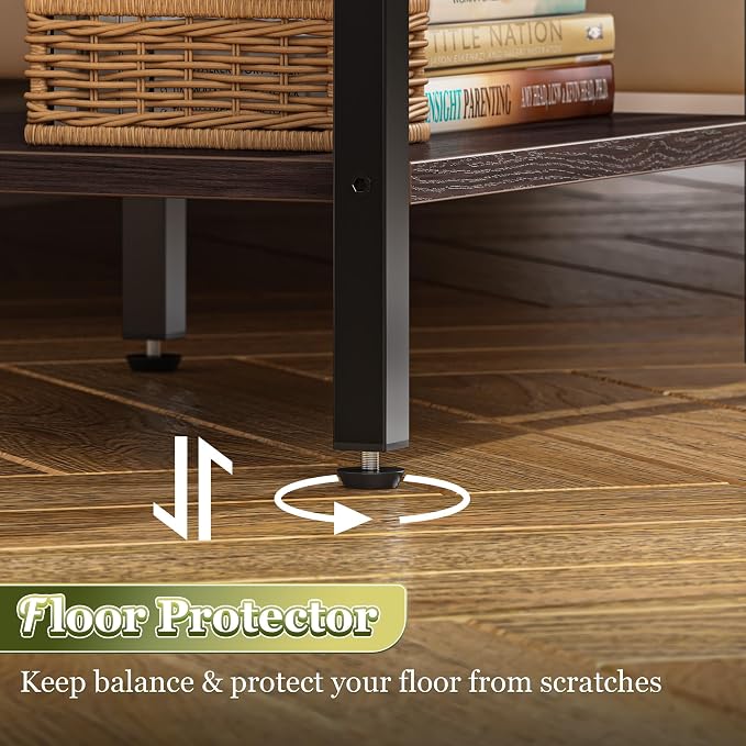SUPERJARE Nightstand with Charging Station, USB-C Port, Bedside Table | Night - Image 9