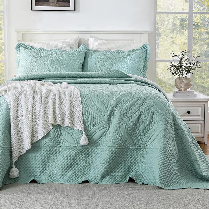 Cmfshape Oversize King Size Bedspread 128"x120", 3 Piece California King Quilt by cmfshape-quiltset