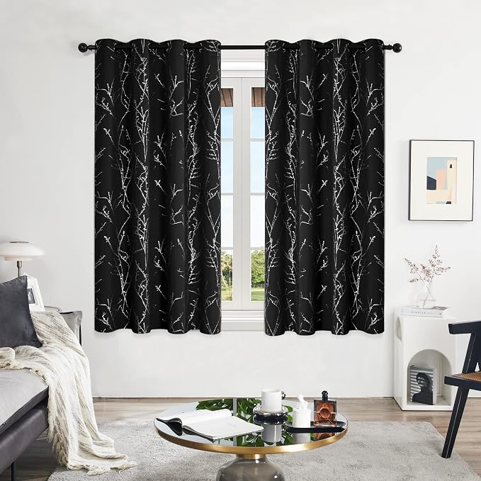 Deconovo Living Room Curtains 63 Inches Long, Thermal Insulated, Room Darkening - Image 2