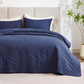 EXQ Home Quilt Set Full Queen Size Navy 3 Piece, Lightweight Soft Coverlet by EXQHomeTexitleCoLtd