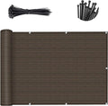 Custom Size 3.3'x23' Brown Balcony Privacy Screen 90% UV Block | Windscreen by SUNLAX