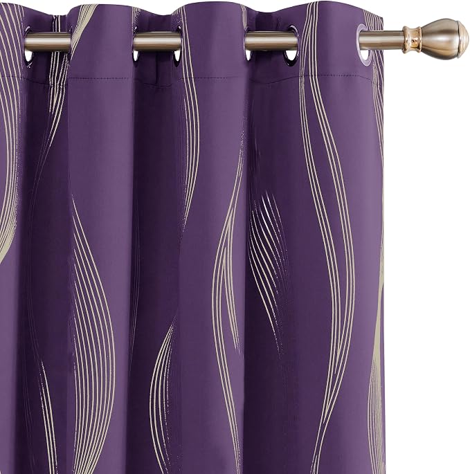 Deconovo Curtains for Living Room, Pattern Blackout Curtains 63 Inches Long | by Unknown