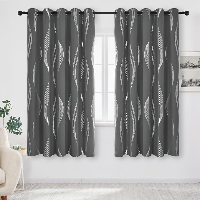 Deconovo Curtains for Living Room, Pattern Blackout Curtains 72 Inches Long | - Image 2