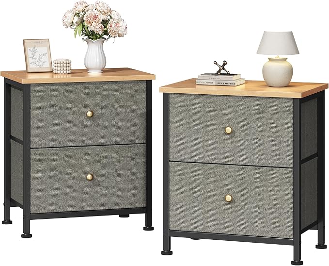 DUMOS Night Stands Set of 2, Bedside Table by DumosLifestyle