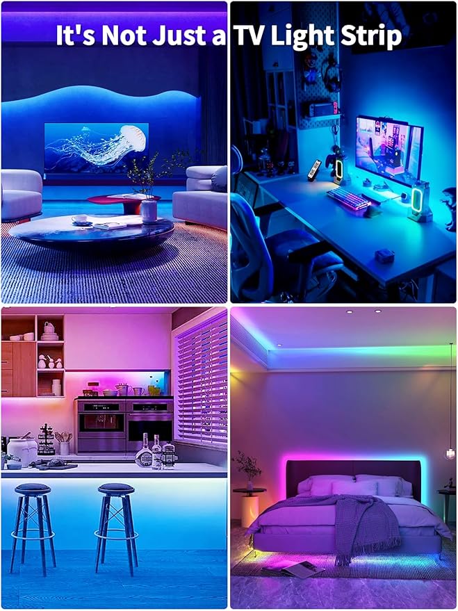 KANTUTOE LED Lights for TV, 19.68ft LED Backlights for 65-80in TV, RGB TV Backlight with Music Sync Bluetooth APP and Remote Control TV Lights Strip USB Powered LED Lights for Bedroom, Gaming