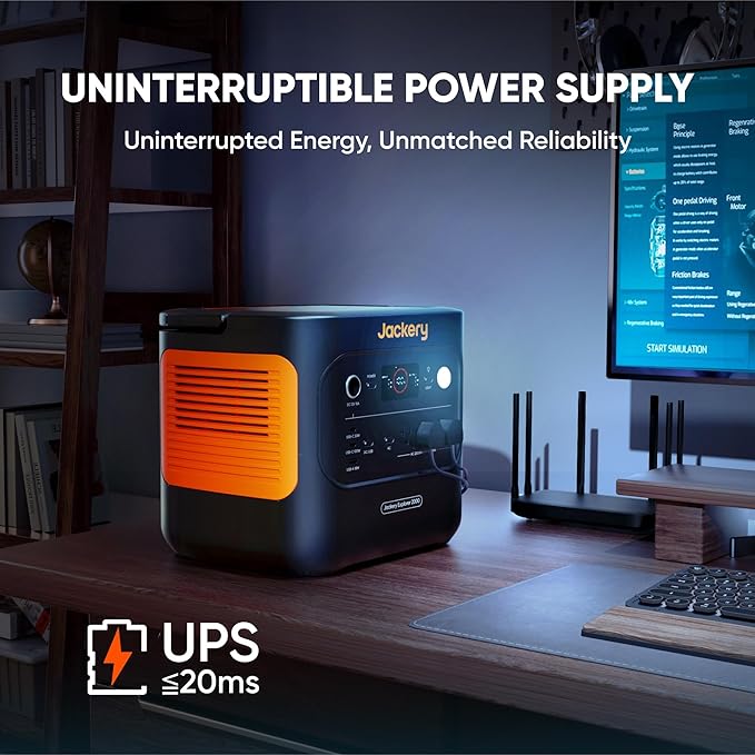 Jackery Solar Generator 2000 v2 with 4x100W Light and Protective Bag, 2042Wh/2200W LFP Portable Power Station, 20ms UPS Home Backup, USB-C PD 100W Fast Charging for Power Outages, Emergencies, Camping