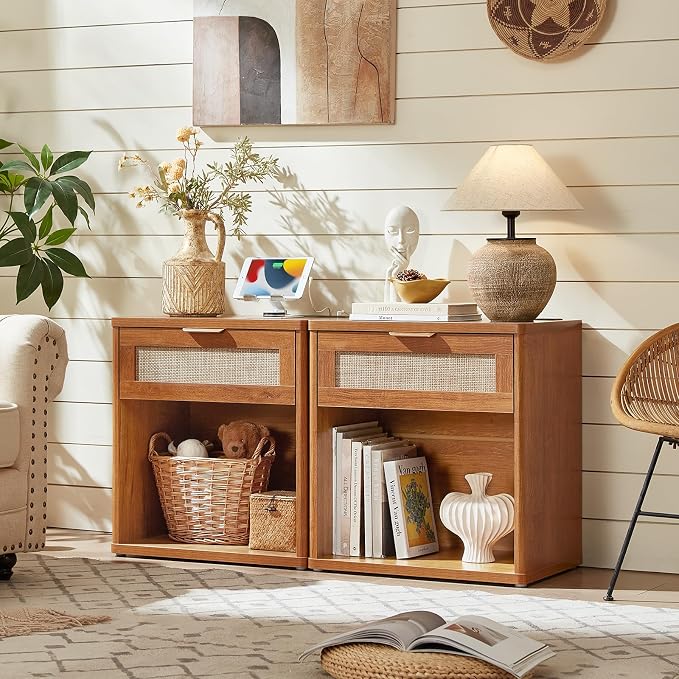 LEYAOYAO Rattan 23" Nightstands - Image 4