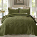 Cmfshape Floral Embroidery Quilt Set, 3 Pieces Queen Quilt Bedding Set by cmfshape-quiltset