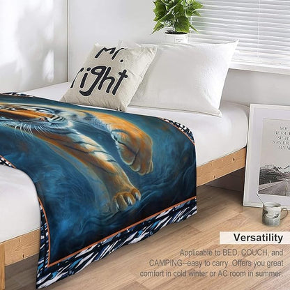 Tiger Blanket Tiger Throw Blankets for Couch Sofa Bed Decor Soft Cozy Fleece Plush Flannel Gifts for Men Women Adults Lover 40"x50"