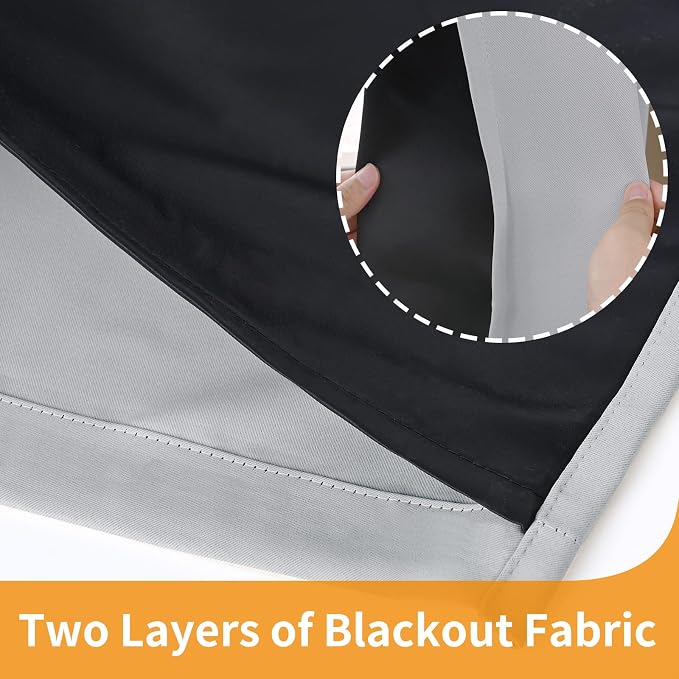 YoungsTex 100% Blackout Curtains 84 Inch Length, Thermal Insulated Drapes - Image 7
