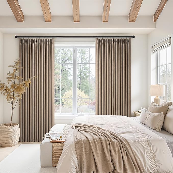 Extra Long 100% Blackout Linen Curtains 108 Inches Long - Image 2